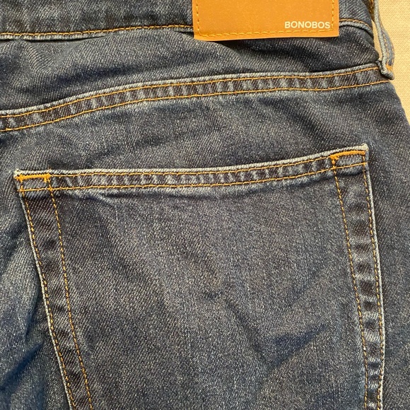 Bonobos Jeans Mens 35x30 Straight Denim Blue Dark Wash Casual Cotton Blend Pants - Picture 8 of 8